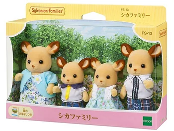 Истински японски семейство Самбель семейна играчка кукла животно, кукла украшение мини семейство елени