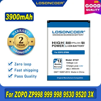 100% Оригинален LOSONCOER 3900 mah BT55T BT55S За ZOPO ZP999 Батерия 998 999 9520 9530 3X ZP998 ZP999 ZP3X ZP9520 ZP9530
