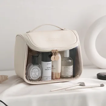 PVC Преносима козметична прозрачна Чанта За Съхранение, Подвесная чанта за пране Голям Капацитет